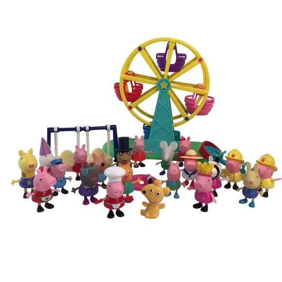 Peppa Pig & Friends Ferris Wheel Swing Set Seesaw and 20 Figures - Picture 1 of 12